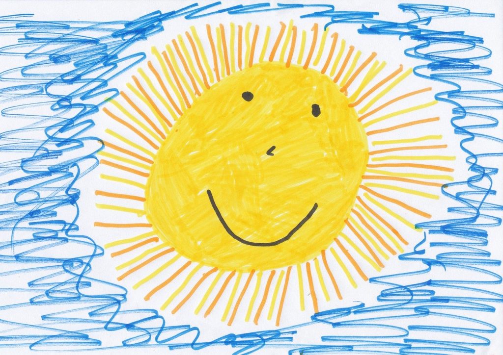 Dessin d'enfant d'un soleil